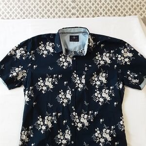 Floral Navy Blue Men's Shirt